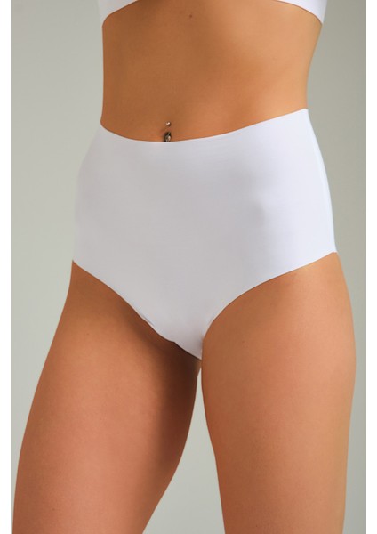 Toparlayıcı Lazer Kesim Yüksek Bel Külot Beyaz indirimleri