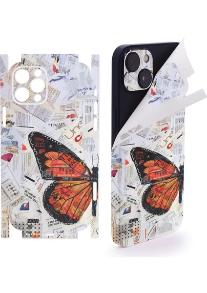 Iphone 16 Plus Için Full Kaplama Sticker Çizilme Önleme Kılıfsız Kullanım Için Kelebek