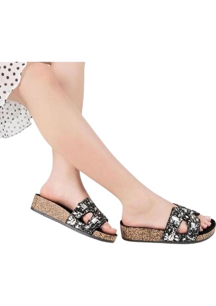 Mantar Taban Taşlı Kadın Terlik 24Y102-1 fırsatları