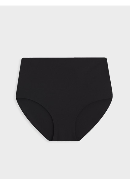 Toparlayıcı Lazer Kesim Yüksek Bel Külot Siyah