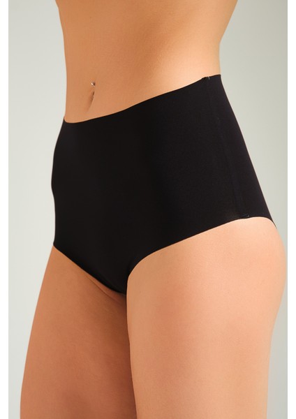 Toparlayıcı Lazer Kesim Yüksek Bel Külot Siyah modelleri