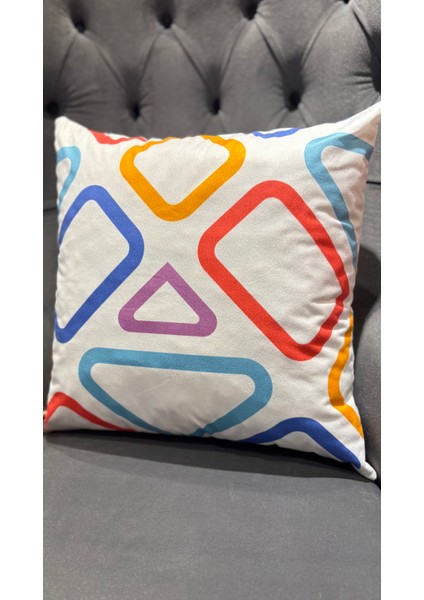 Geometrik Beyaz /çift Tarafı Baskılı Evelyn Süet Kırlent Kılıfı 43 x 43 fiyatları