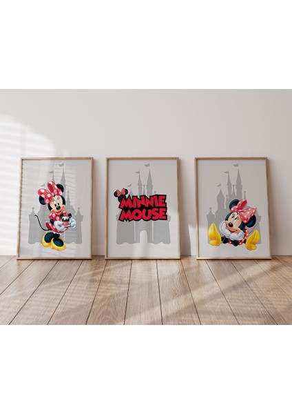 (Çerçevesiz) Minnie Mouse 3lü Poster Seti Çerçevesiz Duvar Posteri 3 Adet fiyatları