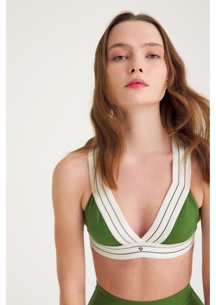 V Yaka Toparlayıcı Spor Sütyen Yeşil Meissa fırsatları