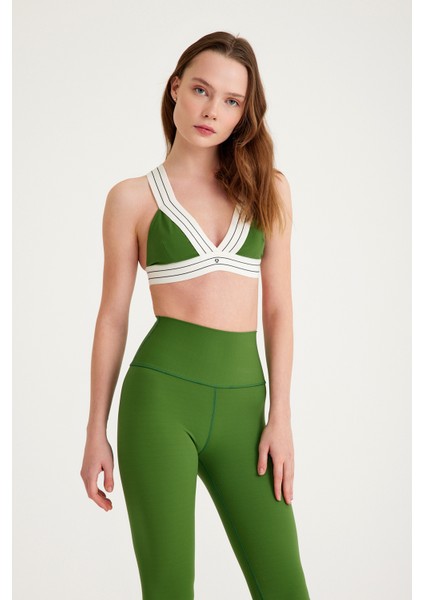 V Yaka Toparlayıcı Spor Sütyen Yeşil Meissa indirimleri