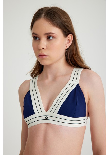 V Yaka Toparlayıcı Spor Sütyen Lacivert Meissa modelleri