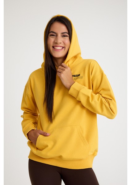 Kapşonlu Sweatshirt Hoodie Hardal fırsatları