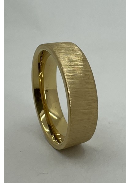 Kişiye Özel Isim Tarih Yazılı 6mm Mat Fırçalanmış Düz Unisex Çelik Yüzük Alyans CL46Y modelleri