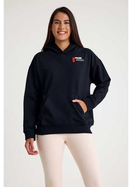 Kapşonlu Sweatshirt Hoodie Siyah