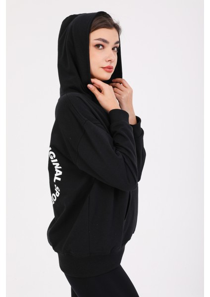 Kapşonlu Sweatshirt Hoodie Siyah modelleri