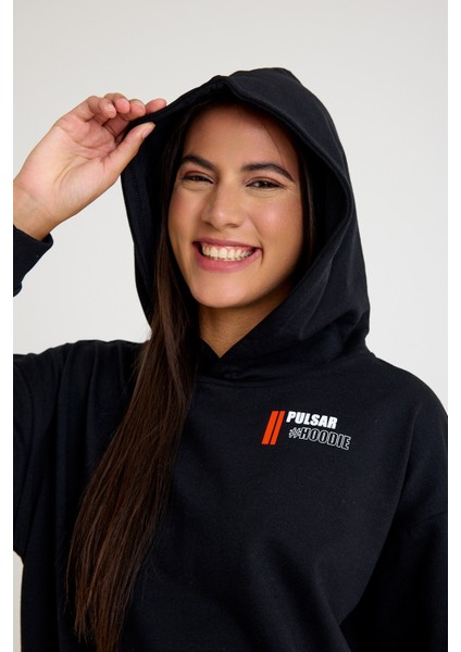 Kapşonlu Sweatshirt Hoodie Siyah indirimleri