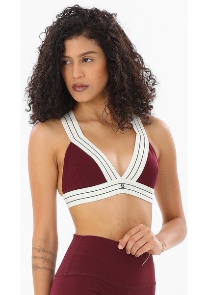V Yaka Toparlayıcı Spor Sütyen Bordo Meissa fırsatları