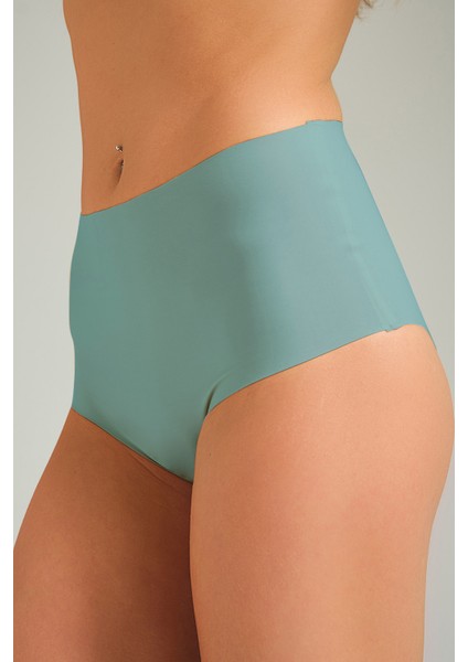 Toparlayıcı Lazer Kesim Yüksek Bel Külot Çağla Yeşili fiyatları