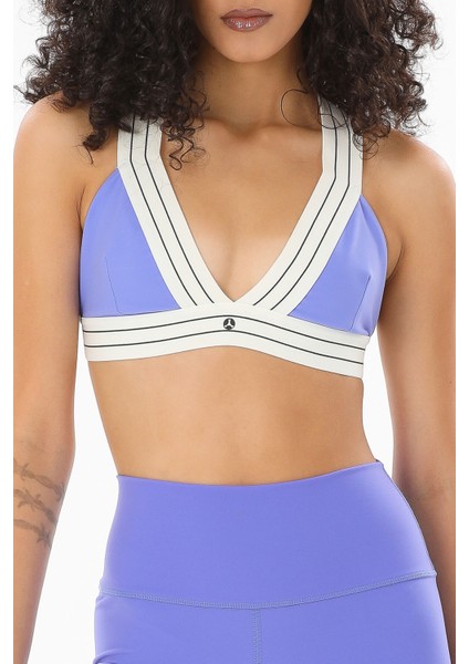 V Yaka Toparlayıcı Spor Sütyen Lila Meissa