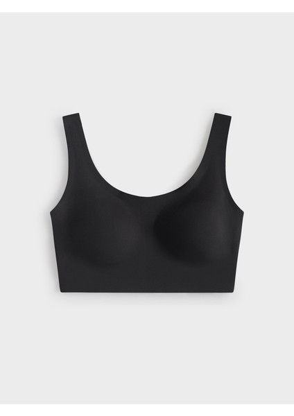 Toparlayıcı Lazer Kesim Görünmez Sütyen Siyah