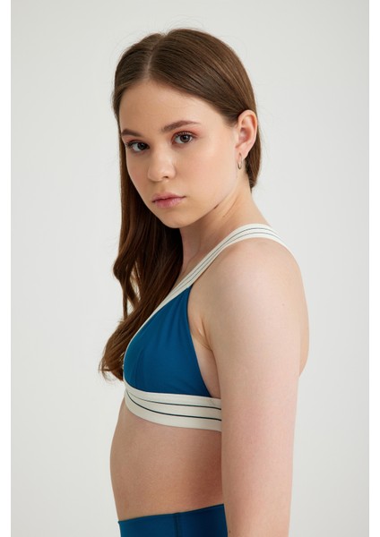 V Yaka Toparlayıcı Spor Sütyen Petrol Meissa fırsatları