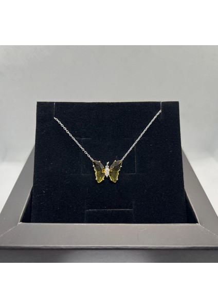 925 Ayar Gümüş Citrine Taşlı Kelebek Kolye fiyatları