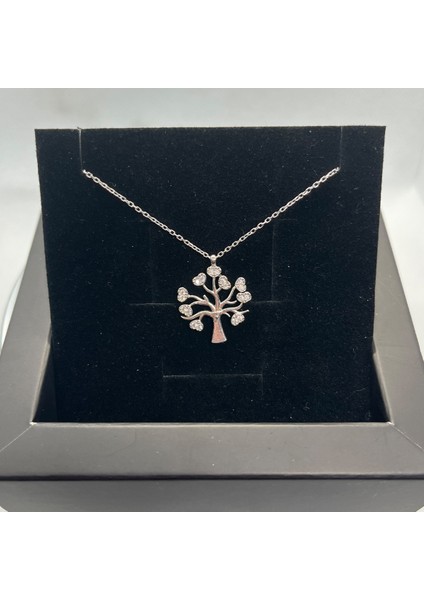 925 Ayar Gümüş Yaşam Ağacı Işıltısı Kolye fiyatları
