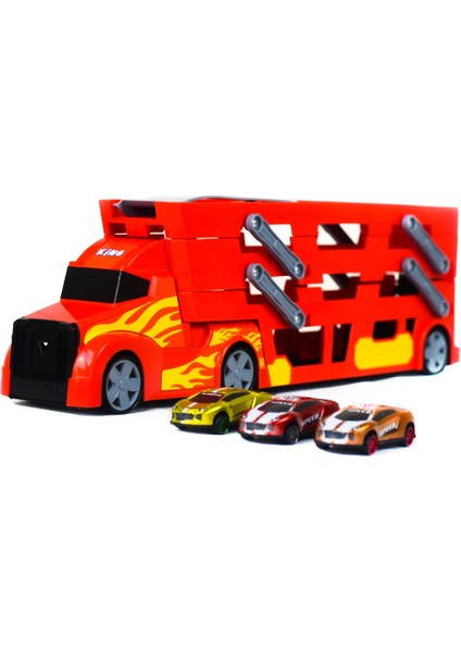 Smilechild Toys 3 Katlı 4 Arabalı Trafik Levhalı Tır Garaj Otopark Yarış Pisti Eğitici Oyun Seti Kırmızı Tır fiyatları