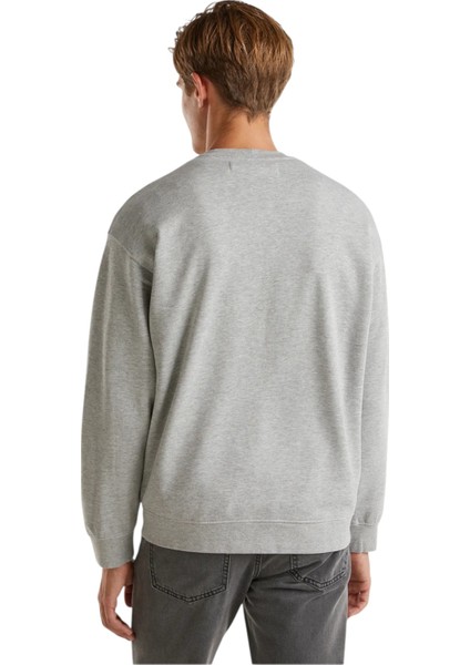 Erkek Önü Baskılı Ribanalı Yuvarlak Yaka Sweatshirt fiyatları