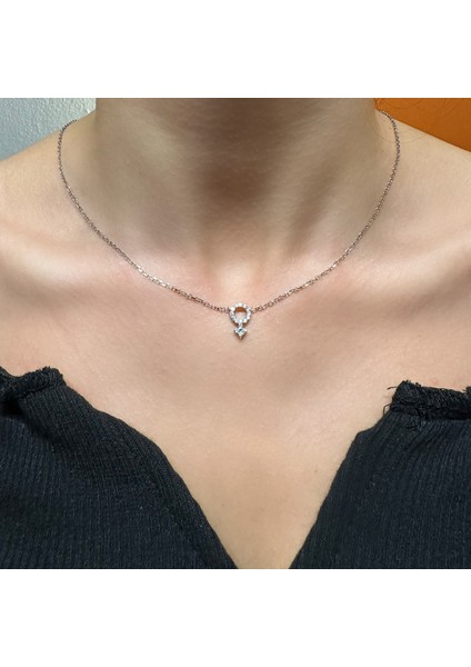 925 Ayar Gümüş Zirkon Taşlı Minimalist Kolye
