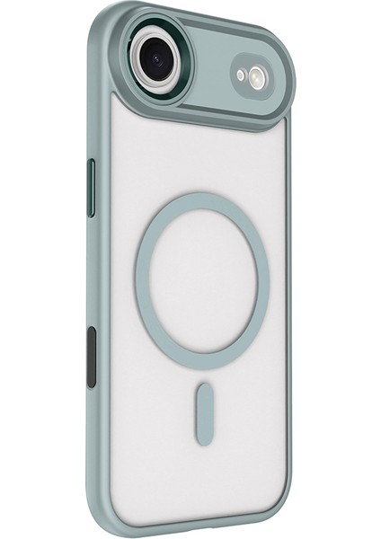 iPhone 17 Air Kılıf Wireless Şarj Özellikli Zore Krom M-Safe Silikon Kapak - Turuncu modelleri