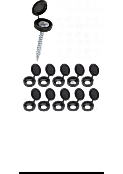 Plastik Dekoratif Vida Kapakları Siyah Vida Plastik Vida Kapağı, Vida Kapağı Tutucu 10 Adet modelleri