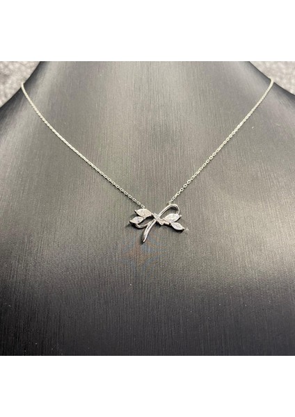 925 Ayar Gümüş Işıltılı Fiyonk Kolye