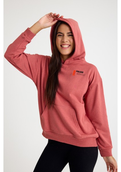 Kapşonlu Sweatshirt Hoodie Gül Kurusu modelleri