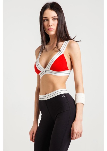 V Yaka Toparlayıcı Spor Sütyen Kırmızı Meissa fiyatları