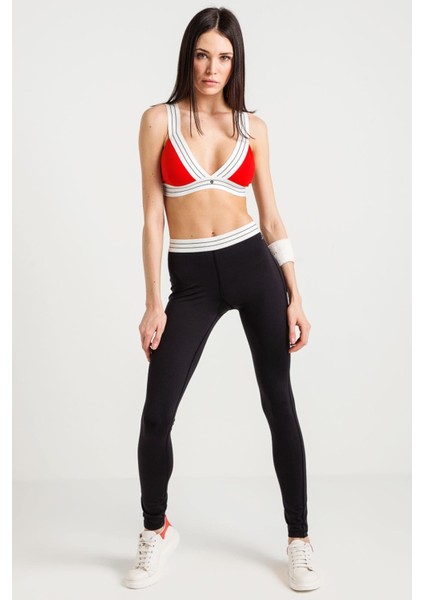 V Yaka Toparlayıcı Spor Sütyen Kırmızı Meissa modelleri