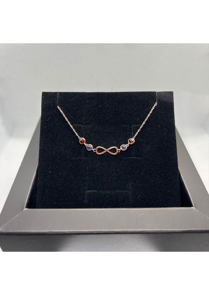 925 Ayar Gümüş Rose Kaplama Küçük Minimal Sonsuzluk Kolye fiyatları
