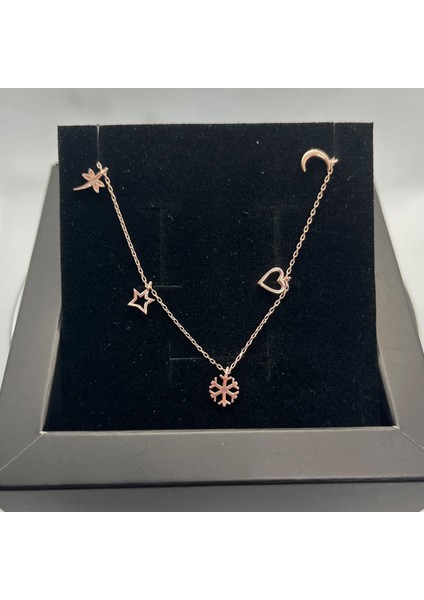 925 Ayar Gümüş Rose Kaplama Sembollerin Ahengi Kolye fiyatları