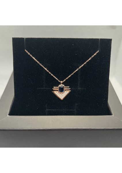 925 Ayar Gümüş Rose Kaplama Kozmik Parıltı Kolye