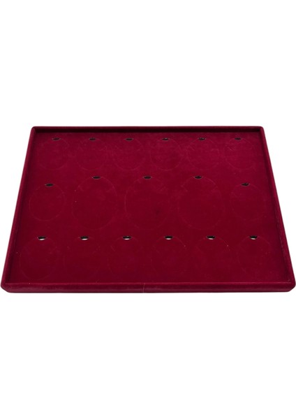 Süet Kumaş Bordo 34-24 cm Ayaklı 17 Pedli Kolye Tabla Stand fiyatları