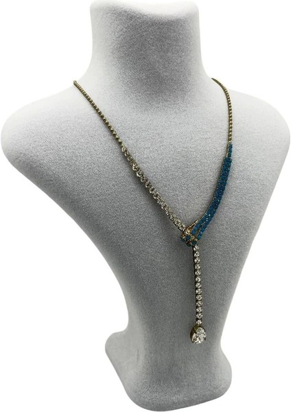 Londra Model Süet Kumaş Gri Renk 22/18 cm Kolye Sergileme Mankeni