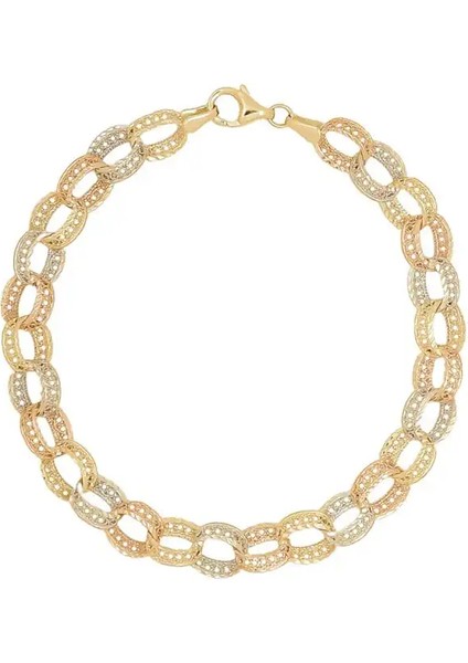 Üç Renkli Döküm Halkalı Altın Bileklik modelleri