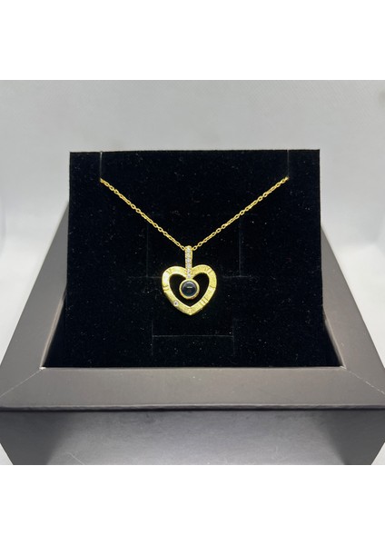 925 Ayar Gümüş Gold Kaplama 100 Dilde Seni Seviyorum Kolye modelleri