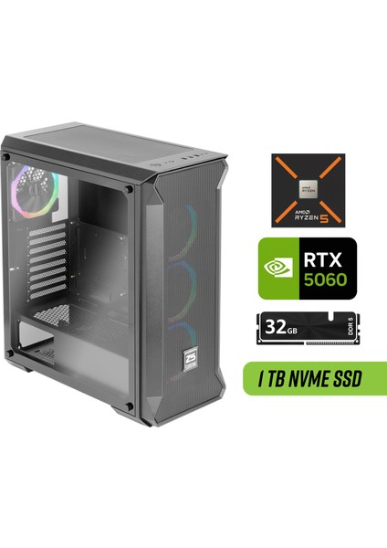 Z5 SURENA | RTX 5060 Gaming PC | Ryzen 5 7500F | 32GB DDR5 Ram | 1TB SSD | Hazır Oyun Bilgisayarı