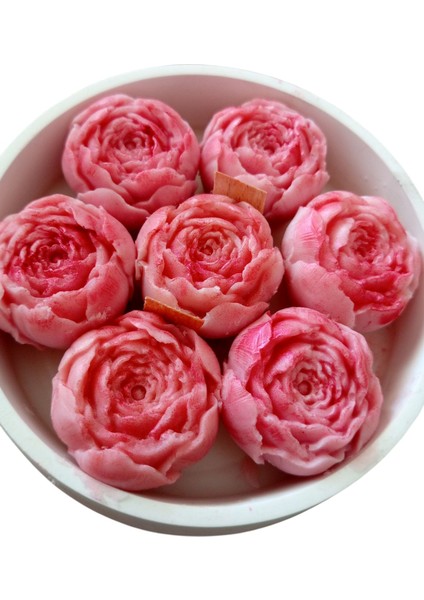 Dekoratif Gül Kase Mum