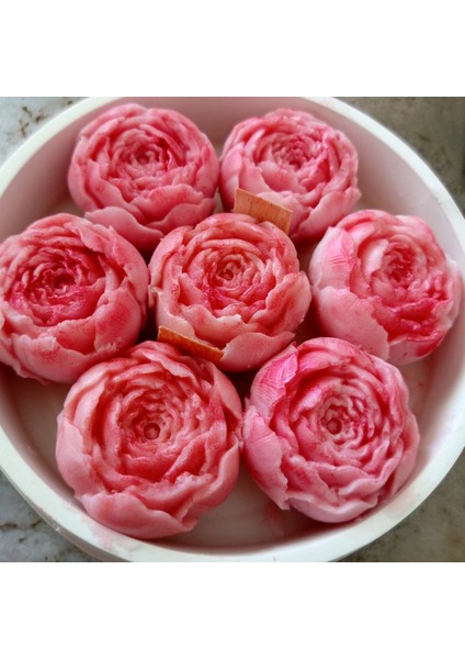 Dekoratif Gül Kase Mum