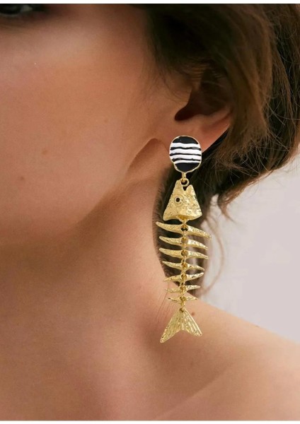 Gümüş Sandık Balık Kılçığı Çelik Küpe