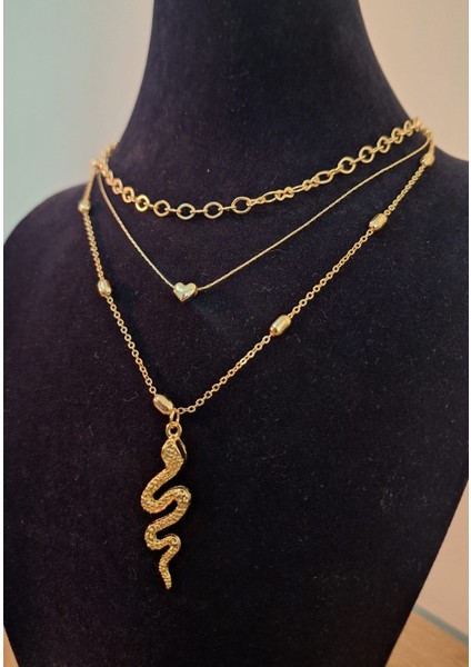 3’lü Set Altın Renk Yıldız ve Inci Detaylı Kadın Kolye fiyatları