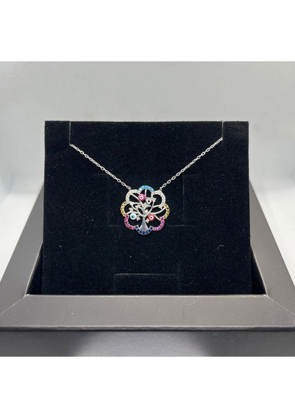 925 Ayar Gümüş Renkli Taşlı Gözlü Hayat Ağacı fiyatları