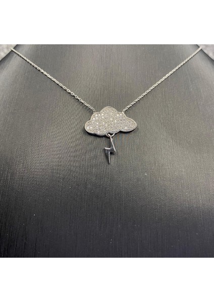 925 Ayar Gümüş Bulut ve Yıldırım Kolye