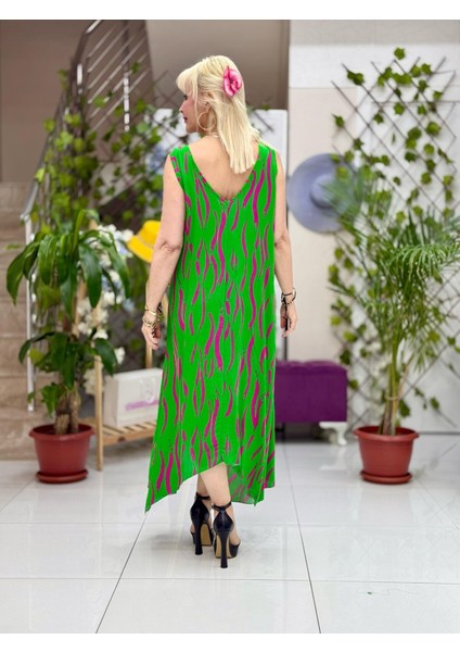 HL14015 Omzu Halkalı Askılı Viskon Hilal Elbise fırsatları