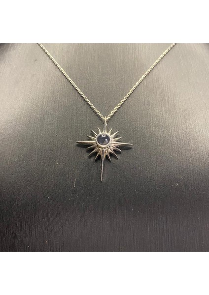 925 Ayar Gümüş Kuzey Yıldızı Motifli 100 Dilde Seni Seviyorum Kolye