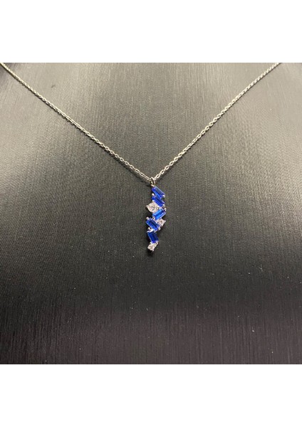 925 Ayar Gümüş Mavi Işık Yolu Kolye