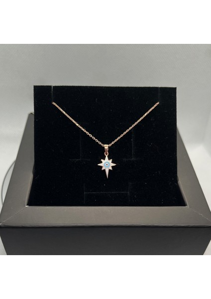 925 Ayar Gümüş Rose Kaplama Minimalist Kuzey Yıldızı Kolye fiyatları
