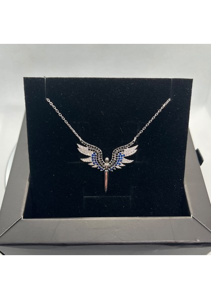 925 Ayar Gümüş Renkli Taşlı Mikail Meleği Kolye fiyatları